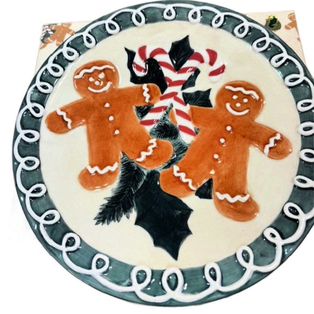 Noble Excellence Gingerbread Cookie Plate 9" Vintage Never Used